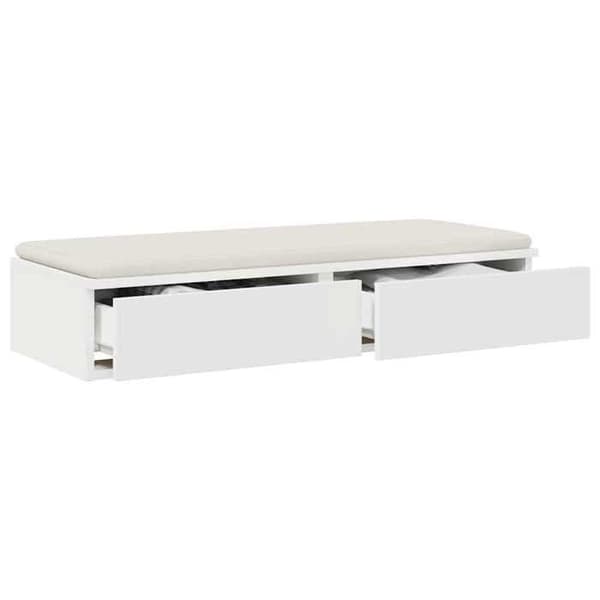 Sengekufferter - EKSKLUSIV HUS - 80 x 36,5 x 16,5 cm - Hvid - Ingeniørtræ - Push-åbning Vit