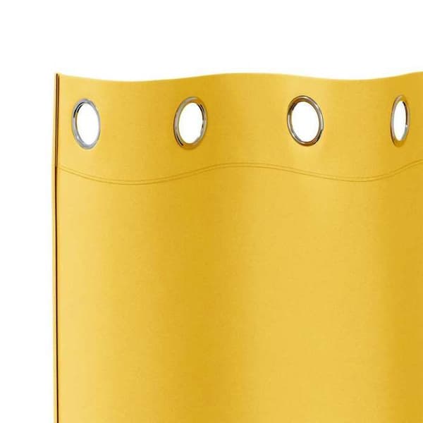 Maison Exclusive - Mörkläggande gardiner med ringar 2 st Senapsgul Polyester