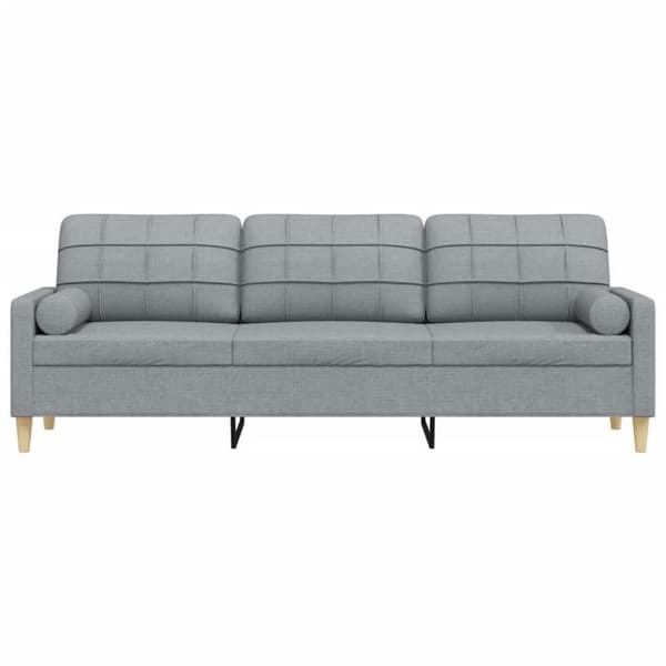 Maison Exclusive - Soffa 3 platser med ljusgrå kuddar 210 cm tyg Ljusgrått