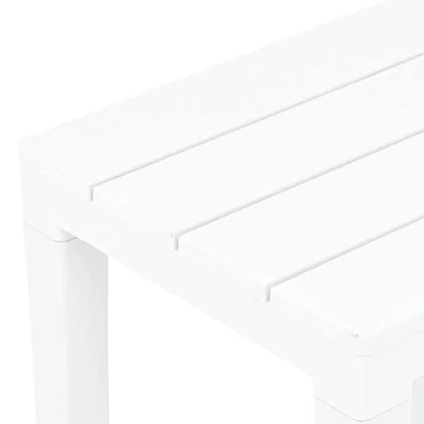 Trädgårdsbänkar - EXKLUSIV HEM - Set om 2 - Vit - Plast (hartser) - Trälook, hållbar Vit