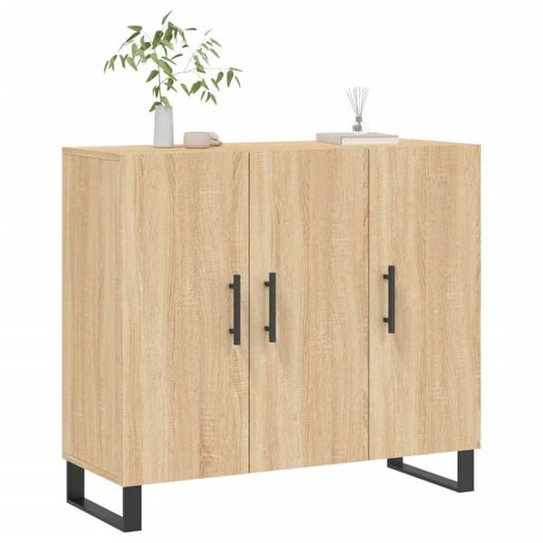 Maison Exclusive - Buffé ek sonoma 90x34x80 cm ingenjörsträ