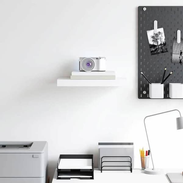 Maison Exclusive - Kelluva seinähylly valkoinen 40x23,5x3,8 cm MDF Vit