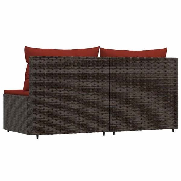 Maison Exclusive - Centrala trädgårdskuddar 2 st bruna flätade resin kastanj