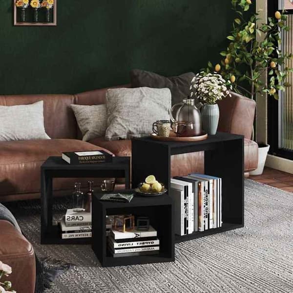 Maison Exclusive - 3 stk. Sort Agglomereret Borde