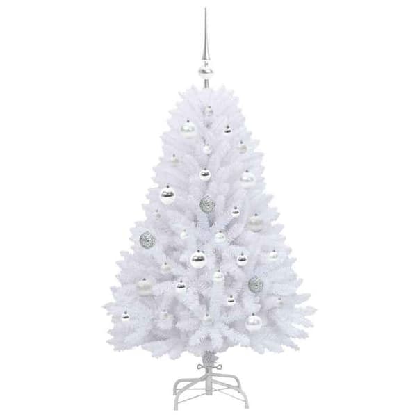 Maison Exclusive - Kunstigt Juletræ med Ledninger Hvid 120 cm Vit