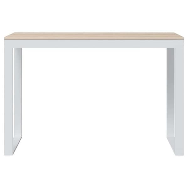 Maison Exclusive - Hvidt og egetræ computerbord 110x60x73 cm agglomereret