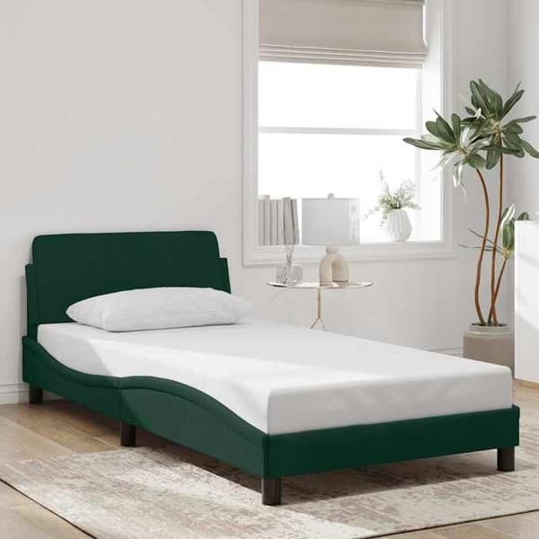 Maison Exclusive - Dover sängram mörkgrön 100x200 cm sammet