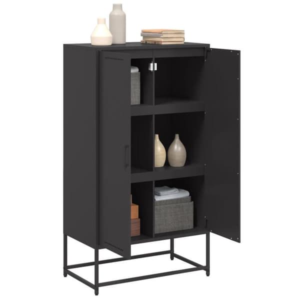 Maison Exclusive - Sort høj buffet 68,5x38,5x123,5 cm stål