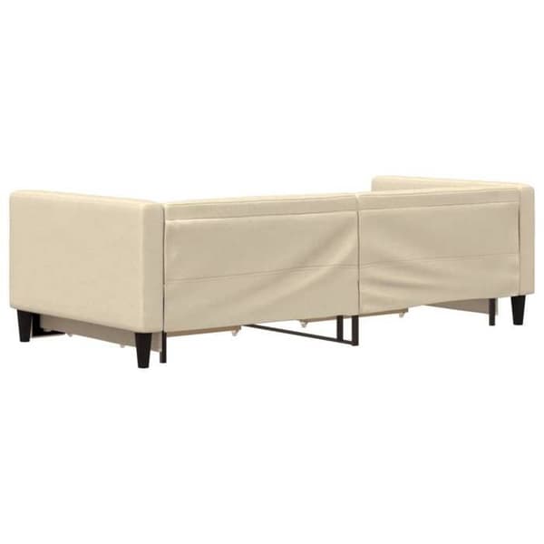 Päivävuode - EXCLUSIVE-KOTI - 90 x 200 cm - Alusvuode - 2 laatikkoa - Kermanvärinen kangas grädde