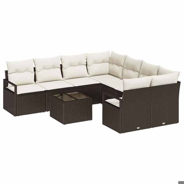 Maison Exclusive - Sofa Sæt 9 stk 8-Pladser Brun og Creme