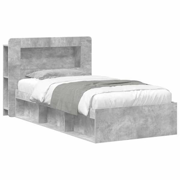 Maison Exclusive - Sängram med förvaring Grå betong 75 x 190 cm