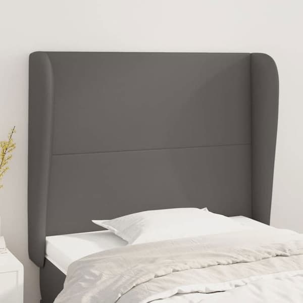 Maison Exclusive - Päätylevy korvilla Harmaa 103x23x118/128 cm Keinonahka Grå