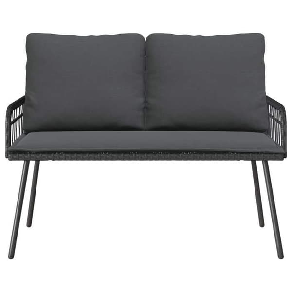 Havemøbel - EKSKLUSIV HUS - 114 x 64 x 90 cm - Antracit - Stål & poly rattan - Polyester pude antracit