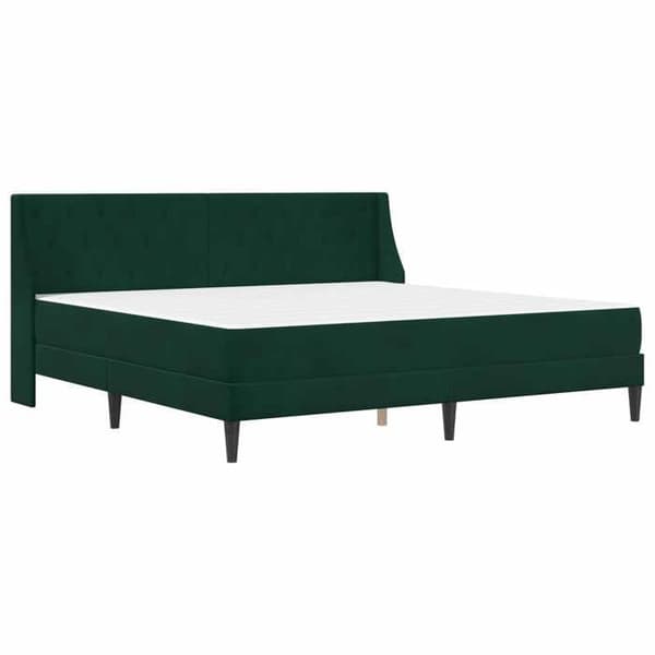 Maison Exclusive - Sängram med madrass Mörkgrön 200 x 200 cm Sammet