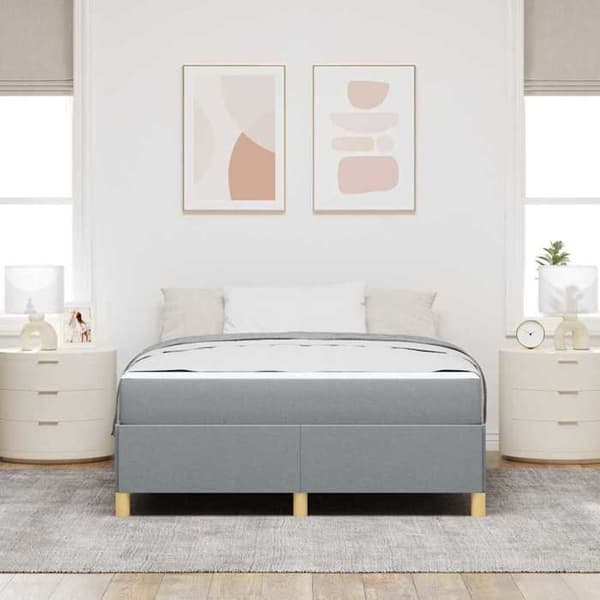 Maison Exclusive - Sängram Ljusgrå 140 x 200 cm tyg