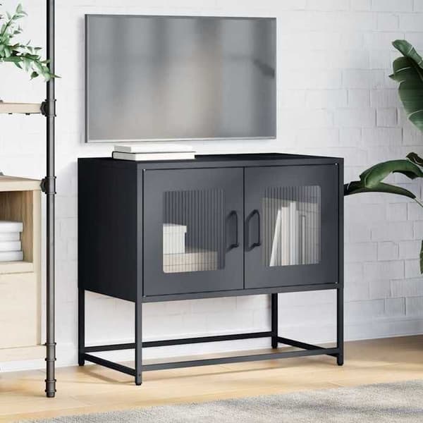 Maison Exclusive - TV-møbel antracit 68x39x60,5 cm koldvalset stål