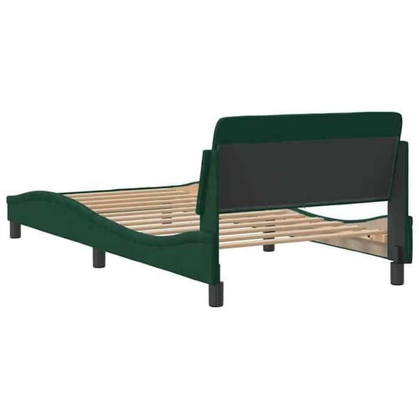 Maison Exclusive - Dover sängram mörkgrön 100x200 cm sammet