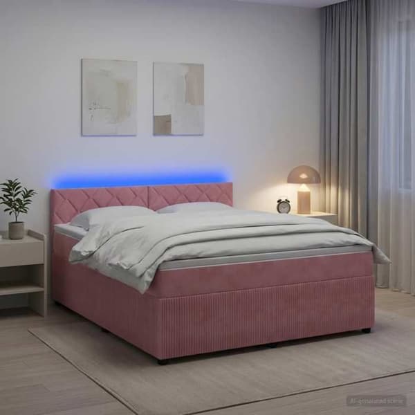 Maison Exclusive - Boxspring säng med madrass Rose 160 x 200 cm Sammet Ros