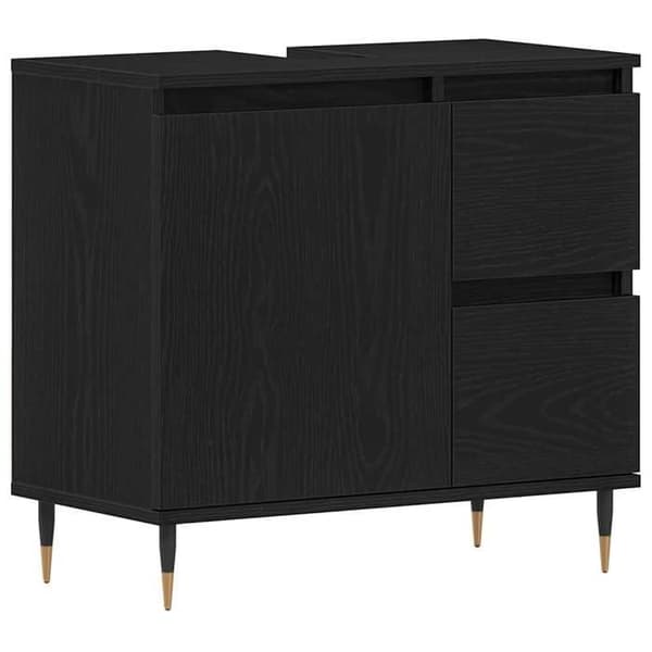Maison Exclusive - Badrumsskåp Ek svart 65 x 33 x 60 cm
