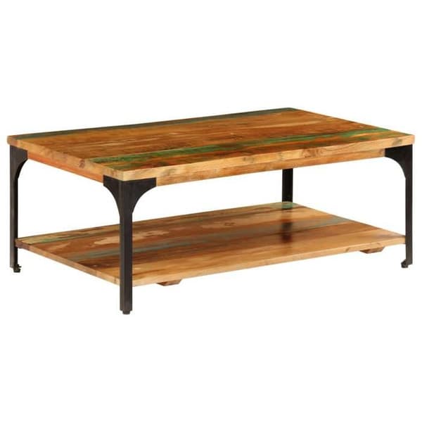 Maison Exclusive - Sofabord og hylde 100x60x35 cm Solid genbrugstræ