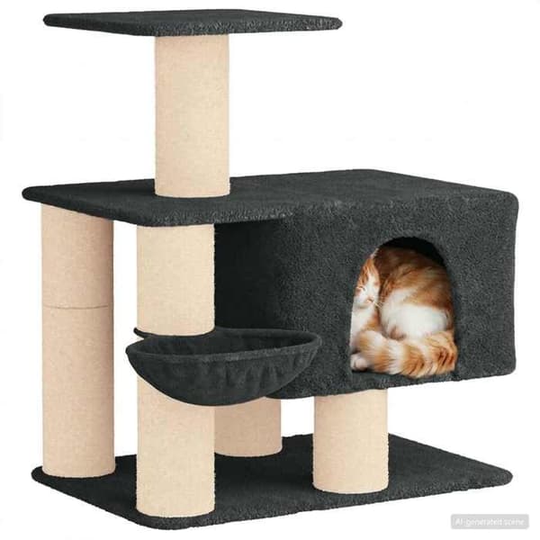 Maison Exclusive - Kattträd med sisal klöspinnar Mörkgrå 96 cm Mørkegrå
