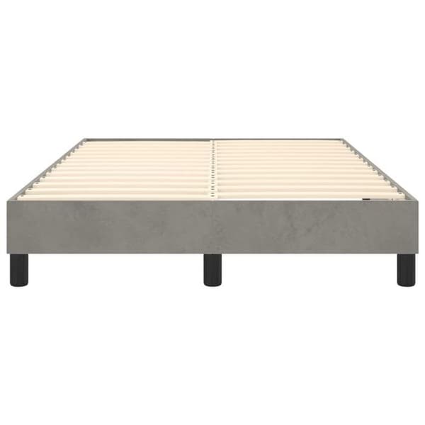 Sengestel - EKSKLUSIV HUS - 120x200 cm - Lys grå velour - Lamelseng - Robuste ben ljusgrått