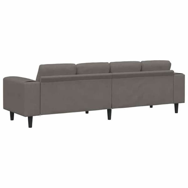 Soffa - EXKLUSIVT HUS - 250 x 77 x 76 cm - Ribbad sammet - Ljusgrå - Skandinavisk Ljusgrått