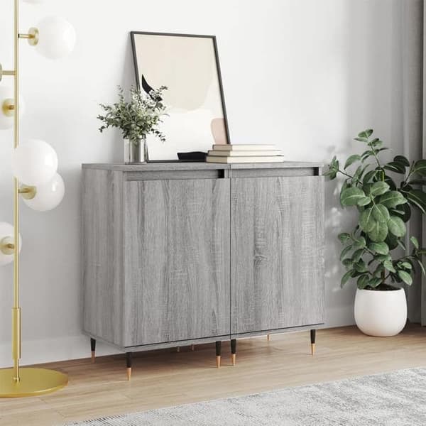 Maison Exclusive - Buffeter 2 stk sonoma grå 40x35x70 cm ingeniørtræ