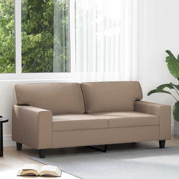 Maison Exclusive - Soffa 2-sits Cappuccino 140 cm Syntetläder