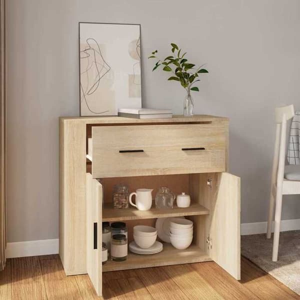 Maison Exclusive - Buffet Eg sonoma 80x33x70 cm Ingeniørtræ