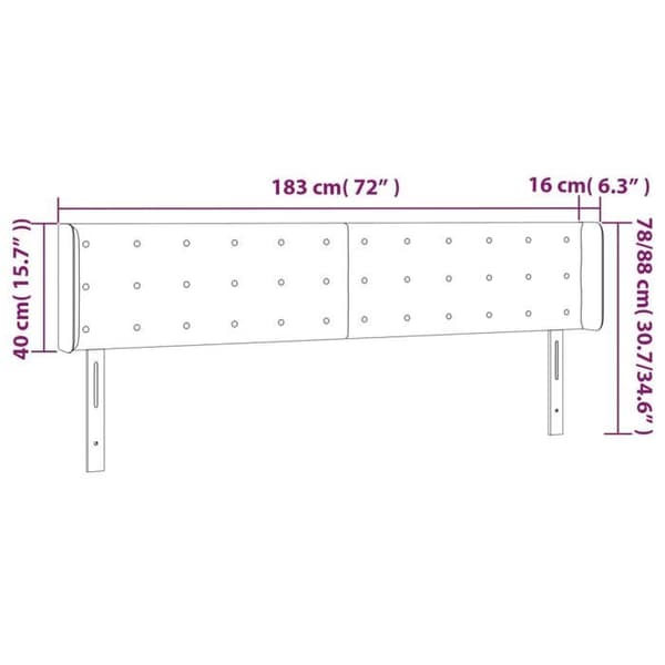 Maison Exclusive - LED Hovedgærde Creme 183x16x78/88 cm Simililæder