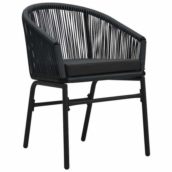 Maison Exclusive - 7 pc have spisebordssæt i sort polyrotin Svart