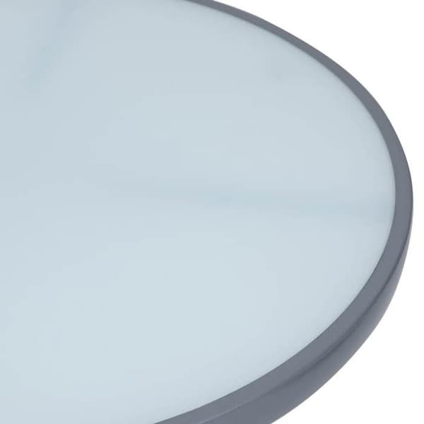 Maison Exclusive - Trädgårdsbord Ljusgrå 80 cm Stål och glas Ljusgrått