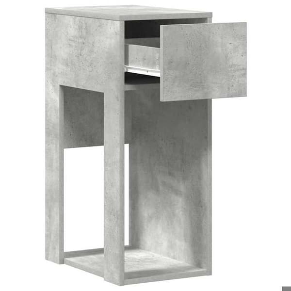 Computer tower support - EKSKLUSIV HUS - 30x44x74 cm - Beton grå - Ingeniørtræ - 1 skuffe
