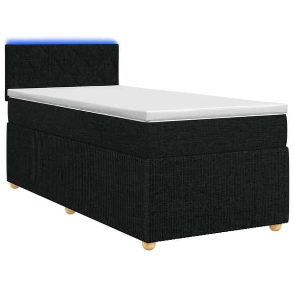 Maison Exclusive - Boxspring seng med madras Sort 100 x 200 cm Stof