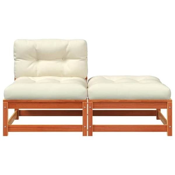 Maison Exclusive - Patio Sofa 2 pladser Solid fyrretræ, Oxford stof, PP bomuld