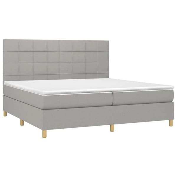 Maison Exclusive - Lamelseng madras og LED Lys Grå 200x200 cm