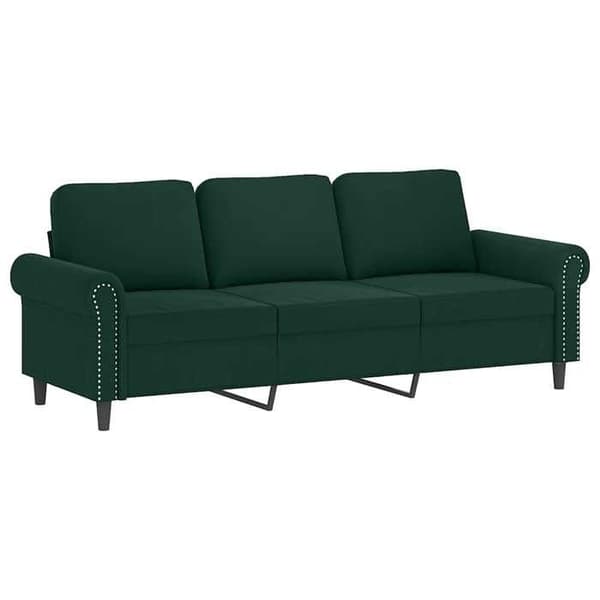 3-sitssoffa - Maison Exclusive - Mörkgrön sammet - Robust metallram - Kuddar ingår Mörkgrön