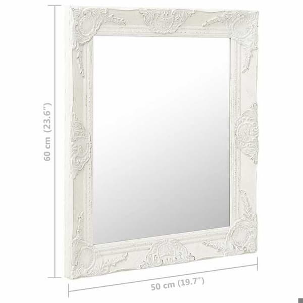 Maison Exclusive - Barockstil väggspegel 50x60 cm Vit