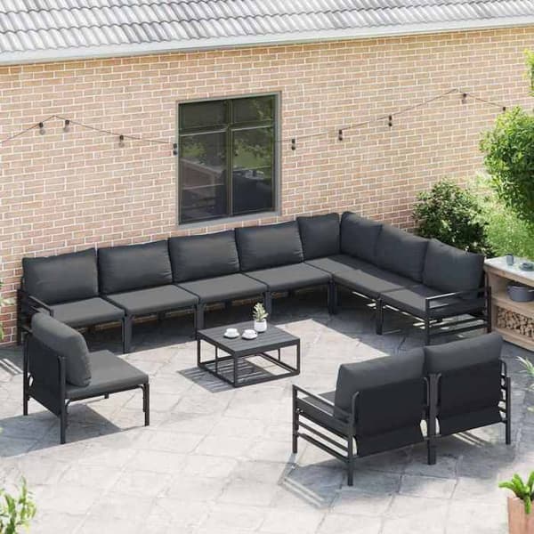 Maison Exclusive - 11 osan musta terassikalustesarja