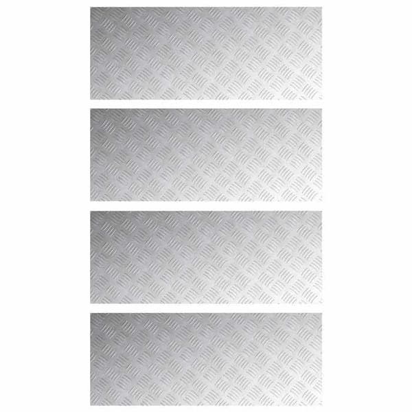 Maison Exclusive - Nez de marche 4 pc 100 x 40 cm Silver Aluminium Rektangulär Silver