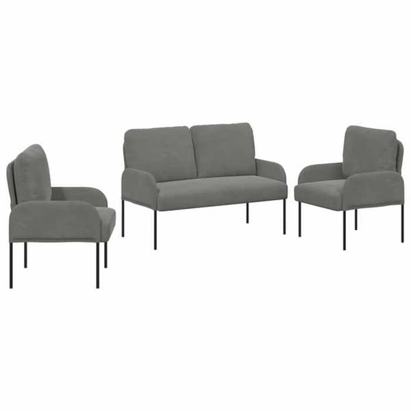 Maison Exclusive - 3-delt sofa sæt Mørkegrå Krydsfiner Mörkgrå