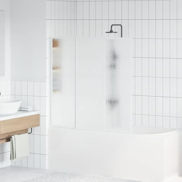 Badekarbeskyttelse - Eksklusivt hjem - 3 foldbare paneler - 117 x 120 cm - Hvid aluminium Vit