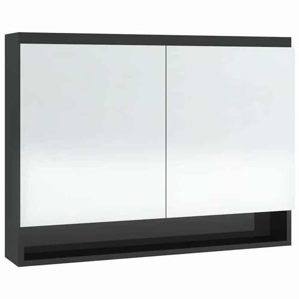 Maison Exclusive - Badeværelsesspejlskab 80x15x60 cm MDF Sort højglans
