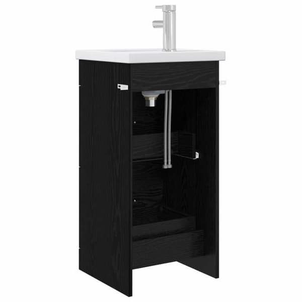 Maison Exclusive - Badeværelsesmøbel med vask, Sort eg 42 x 40 x 84,5 cm