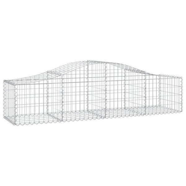Gabionkorgar - Arqués 4 st - 200x50x40/60 cm - Galvaniserat järn - Tråd 3,5 mm silver-
