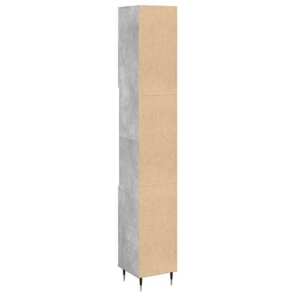 Maison Exclusive - Badeværelsesskab grå beton 30x30x190 cm