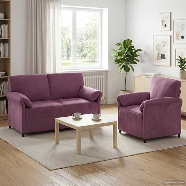 Maison Exclusive - Sæt af 2 Sofaer Lilla Velour