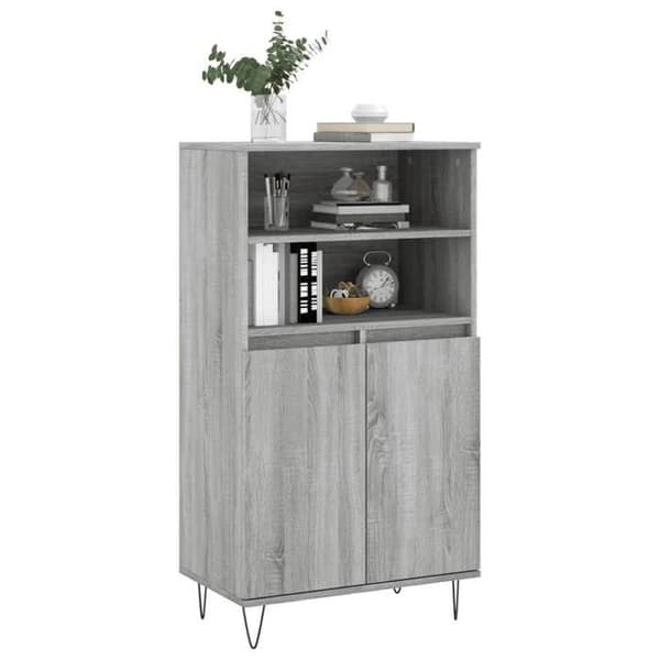 Maison Exclusive - Buffé hög Sonoma grå 60x36x110 cm Ingenjörsträ