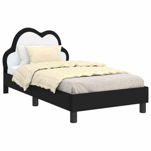 Maison Exclusive - Sengestel til børn med hovedgærde Sort 80 x 160 cm PU Svart